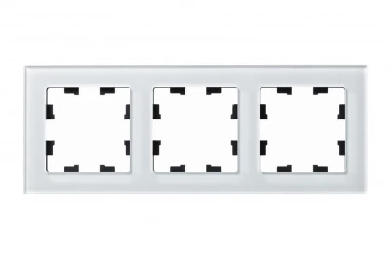 Рамка тройная Atlasdesign Nature, белое стекло