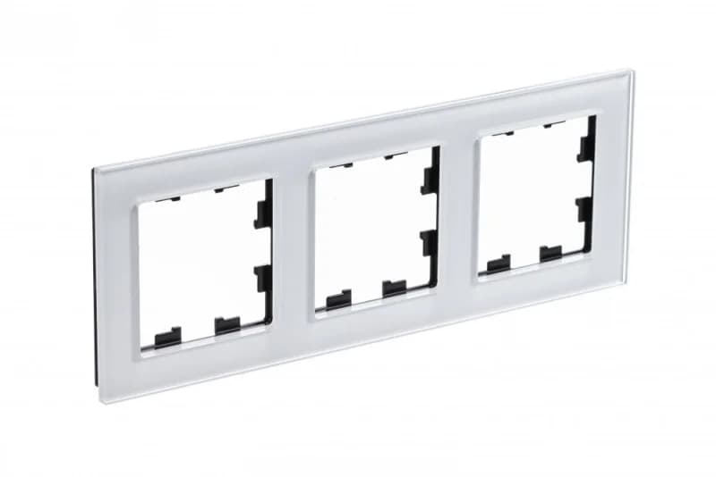 Рамка тройная Atlasdesign Nature, белое стекло