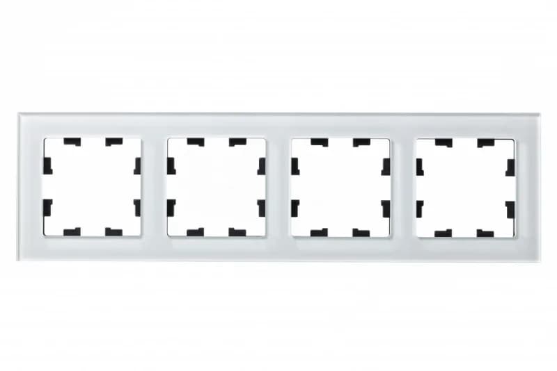 Рамка четверная Atlasdesign Nature, белое стекло