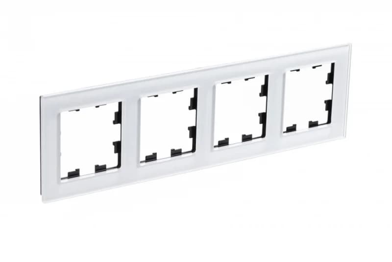 Рамка четверная Atlasdesign Nature, белое стекло