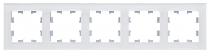 Рамка пятерная Atlasdesign Nature, белое стекло