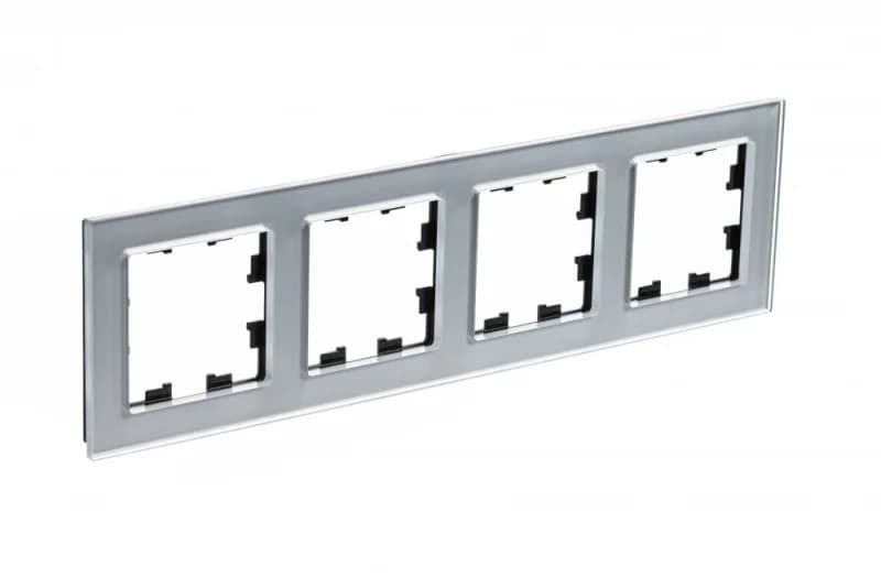 Рамка четверная Atlasdesign Nature, алюминий стекло