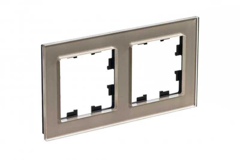 Рамка двойная Atlasdesign Nature, шампань стекло