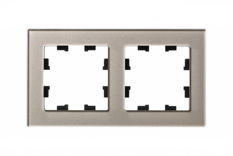 Рамка двойная Atlasdesign Nature, шампань стекло