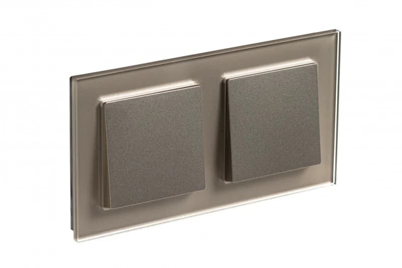 Рамка двойная Atlasdesign Nature, шампань стекло