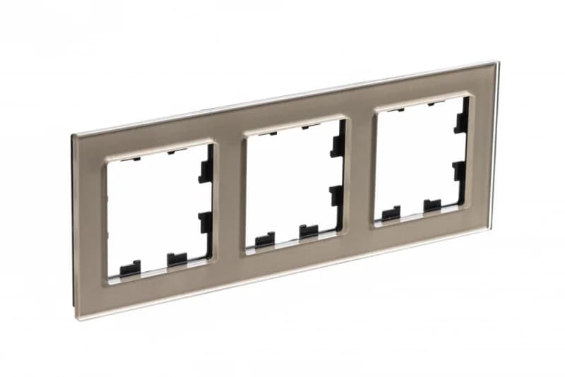 Рамка тройная Atlasdesign Nature, шампань стекло