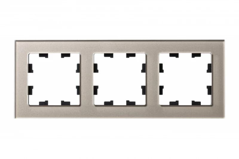 Рамка тройная Atlasdesign Nature, шампань стекло