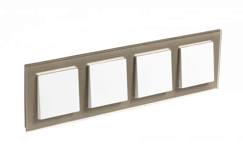 Рамка четверная Atlasdesign Nature, шампань стекло