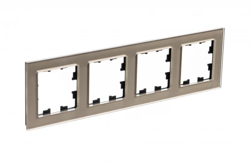 Рамка четверная Atlasdesign Nature, шампань стекло