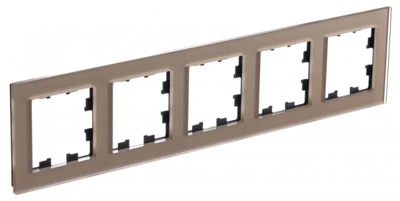 Рамка пятерная Atlasdesign Nature, шампань стекло