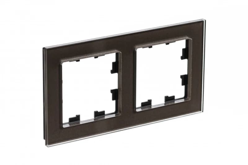 Рамка двойная Atlasdesign Nature, мокко стекло