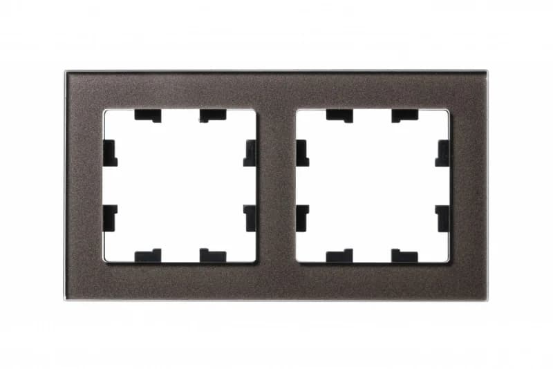 Рамка двойная Atlasdesign Nature, мокко стекло