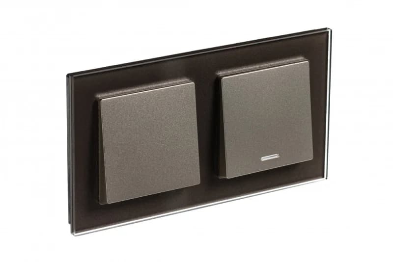 Рамка двойная Atlasdesign Nature, мокко стекло