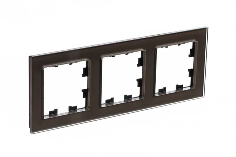 Рамка тройная Atlasdesign Nature, мокко стекло