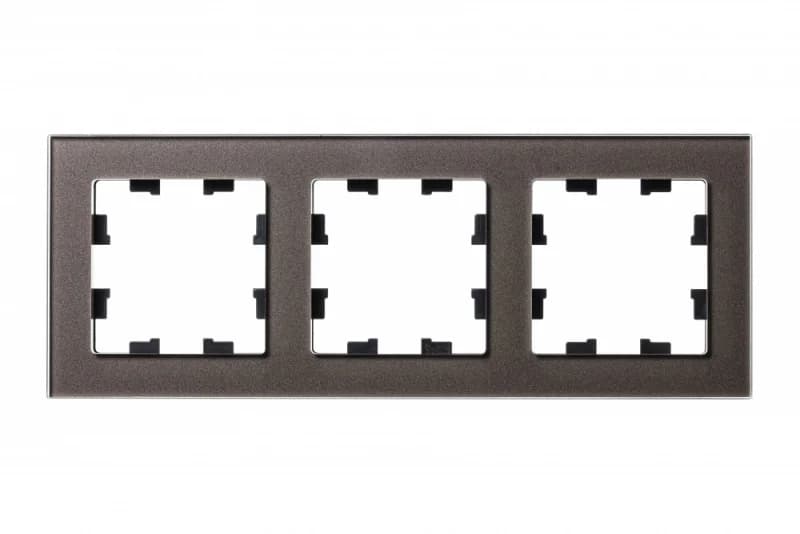 Рамка тройная Atlasdesign Nature, мокко стекло