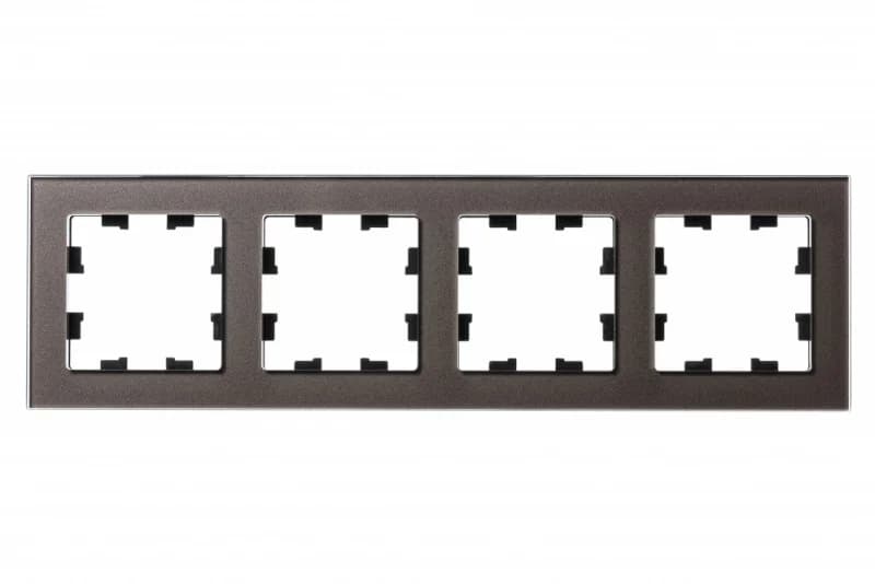 Рамка четверная Atlasdesign Nature, мокко стекло