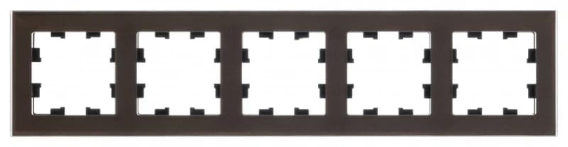 Рамка пятерная Atlasdesign Nature, мокко стекло