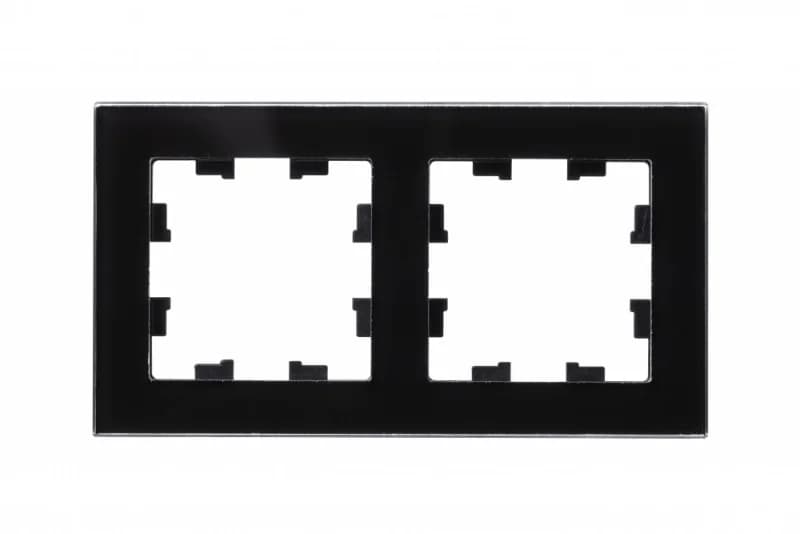 Рамка двойная Atlasdesign Nature, черное стекло