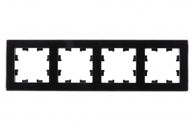 Рамка четверная Atlasdesign Nature, черное стекло