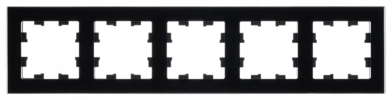 Рамка пятерная Atlasdesign Nature, черное стекло