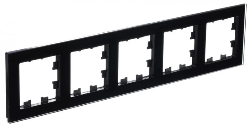 Рамка пятерная Atlasdesign Nature, черное стекло