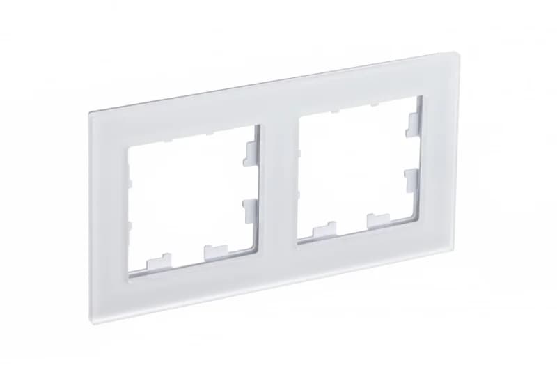 Рамка двойная Atlasdesign Nature, матовое белое стекло