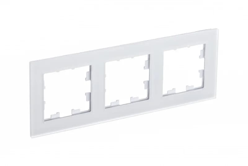Рамка тройная Atlasdesign Nature, матовое белое стекло