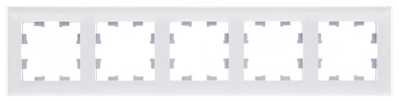 Рамка пятерная Atlasdesign Nature, матовое белое стекло