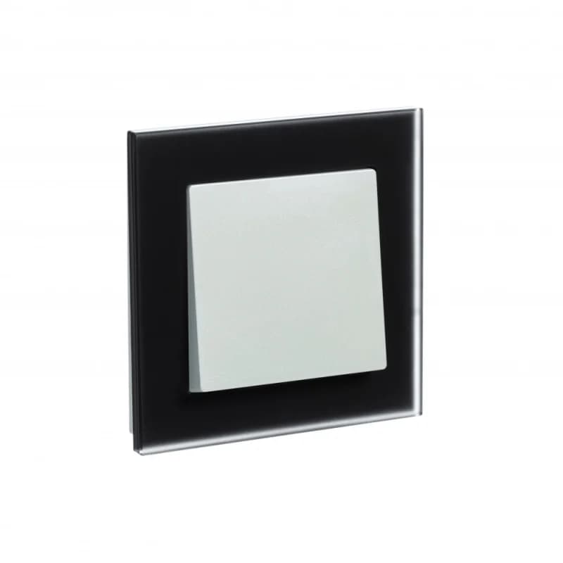 Рамка одинарная Atlasdesign Nature, матовое черное стекло