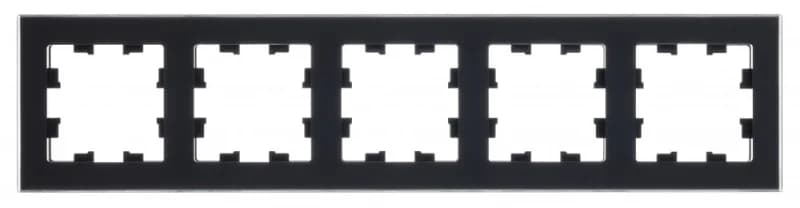 Рамка пятерная Atlasdesign Nature, матовое черное стекло