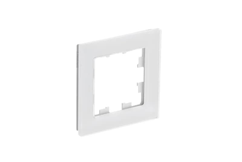 Рамка одинарная Atlasdesign Nature, натуральное стекло белое