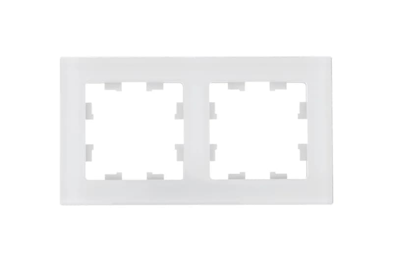 Рамка двойная Atlasdesign Nature, натуральное стекло белое