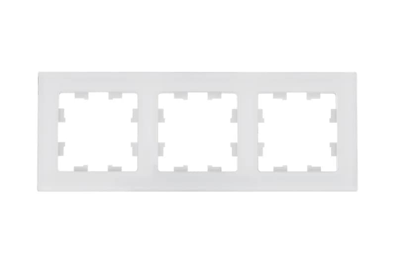 Рамка тройная Atlasdesign Nature, натуральное стекло белое