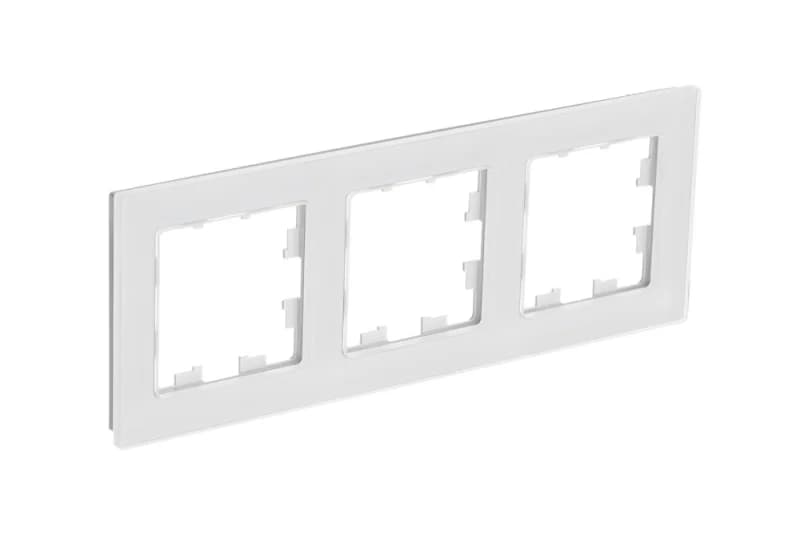 Рамка тройная Atlasdesign Nature, натуральное стекло белое