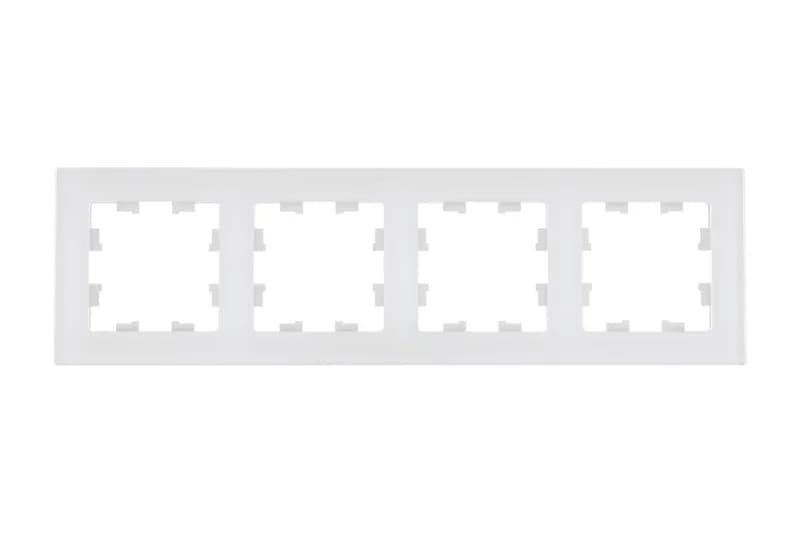 Рамка четверная Atlasdesign Nature, натуральное стекло белое