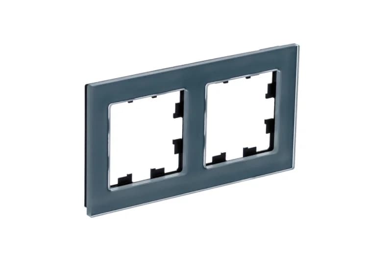 Рамка двойная Atlasdesign Nature, натуральное стекло грифель