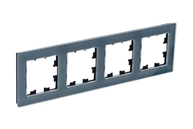 Рамка четверная Atlasdesign Nature, натуральное стекло грифель