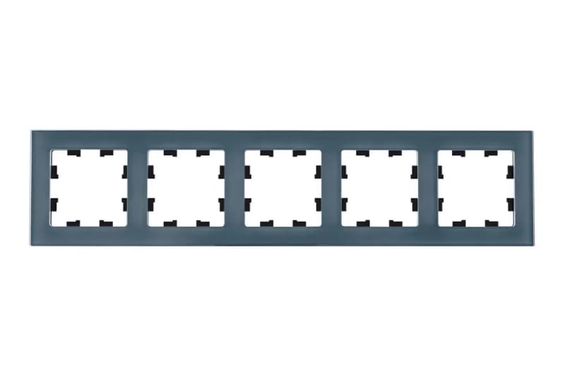 Рамка пятерная Atlasdesign Nature, натуральное стекло грифель