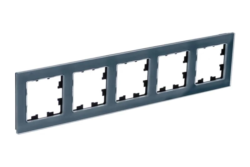 Рамка пятерная Atlasdesign Nature, натуральное стекло грифель