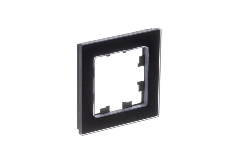 Рамка одинарная Atlasdesign Nature, натуральное стекло черное