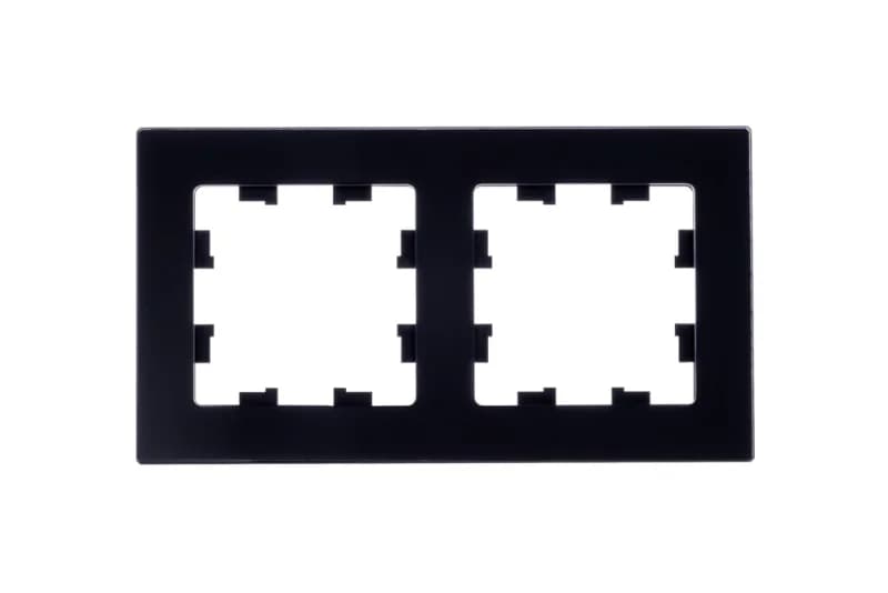 Рамка двойная Atlasdesign Nature, натуральное стекло черное