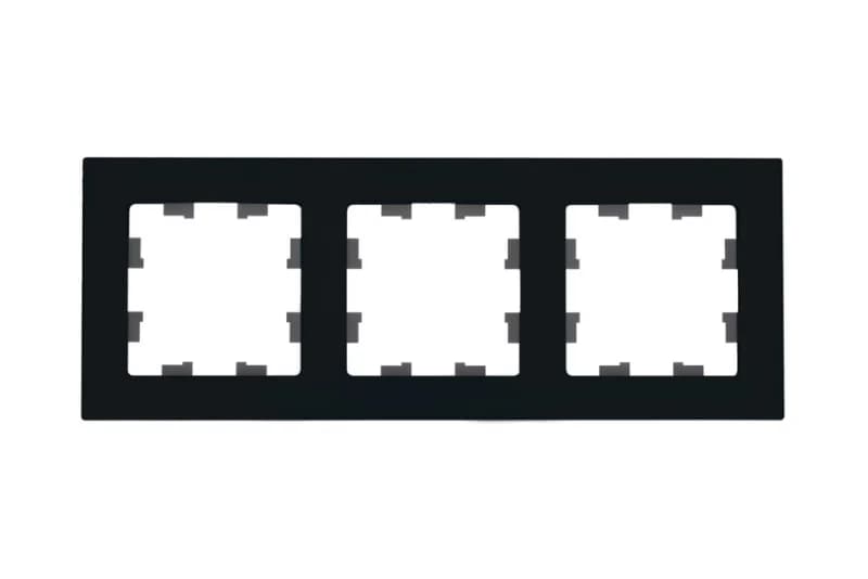 Рамка тройная Atlasdesign Nature, натуральное стекло черное