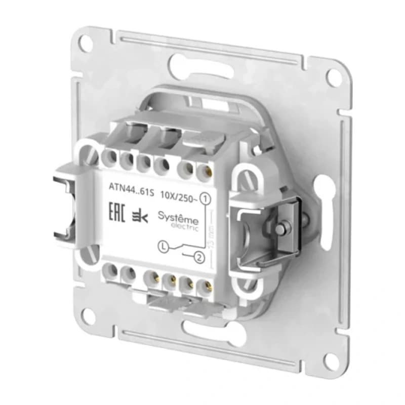 Выключатель одноклавишный проходной Schneider Atlasdesign 10А IP44, быстрозажим. клем., белый