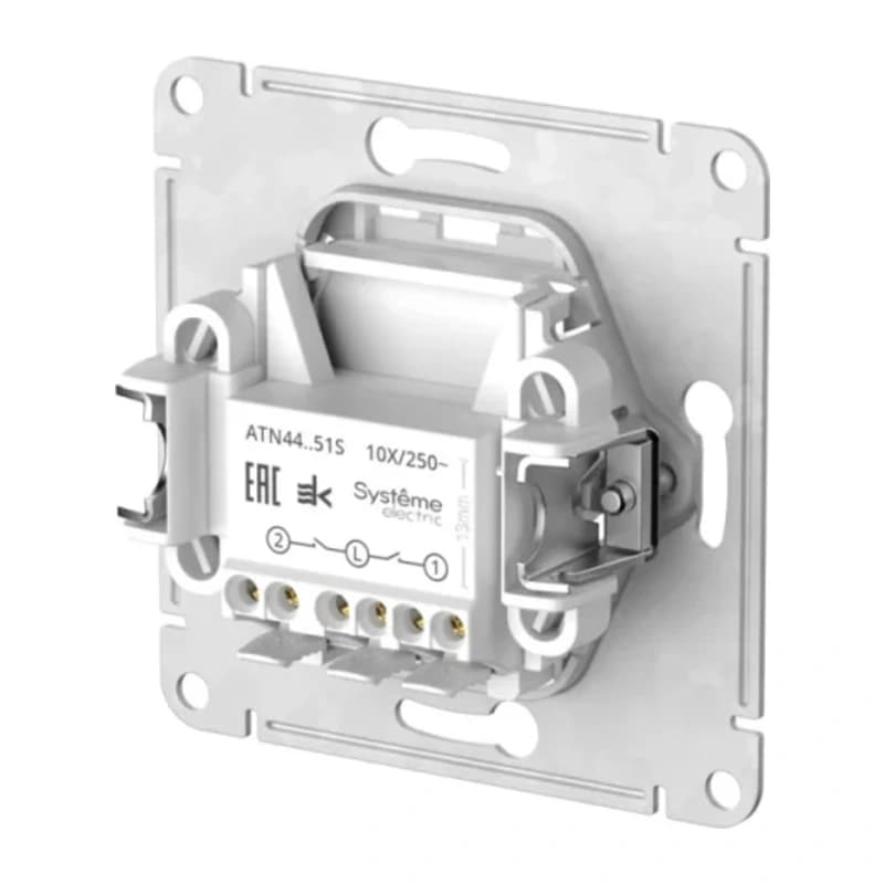 Выключатель двухклавишный Schneider Atlasdesign 10А IP44, быстрозажим. клем., алюминий