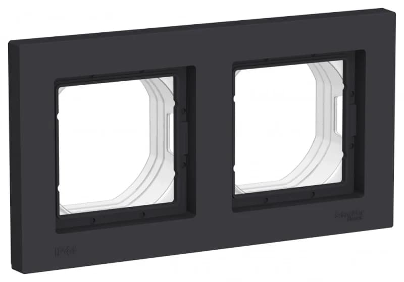 Рамка двойная IP44 Atlasdesign, карбон