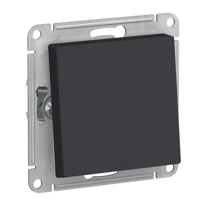 Выключатель одноклавишный проходной Schneider Atlasdesign 10А IP44, карбон