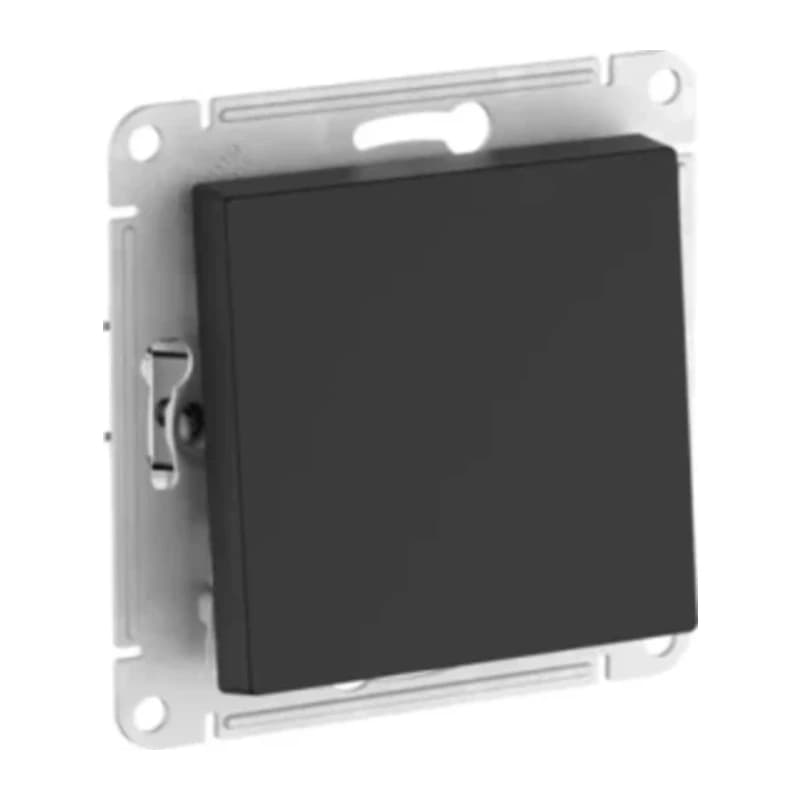 Выключатель одноклавишный проходной Schneider Atlasdesign 10А IP44, быстрозажим. клем., карбон