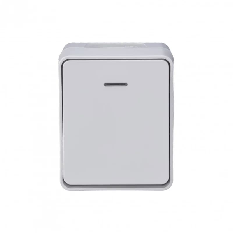 Выключатель 1-клавишный с подсветкой накладной 10А IP54 Schneider AtlasDesign Profi54 белый