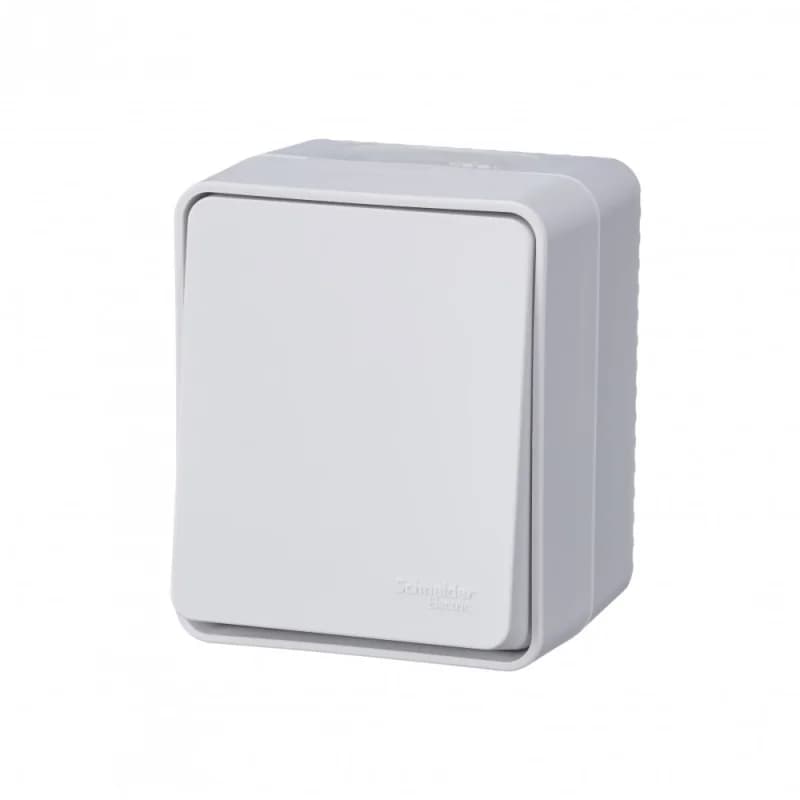 Переключатель 1-клавишный накладной 10А IP54 Schneider AtlasDesign Profi54 белый