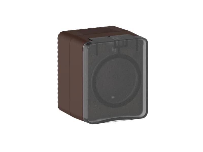 Розетка с заземлением со шторками накладная, 16А/250B IP54 Schneider AtlasDesign Profi54 коричневый